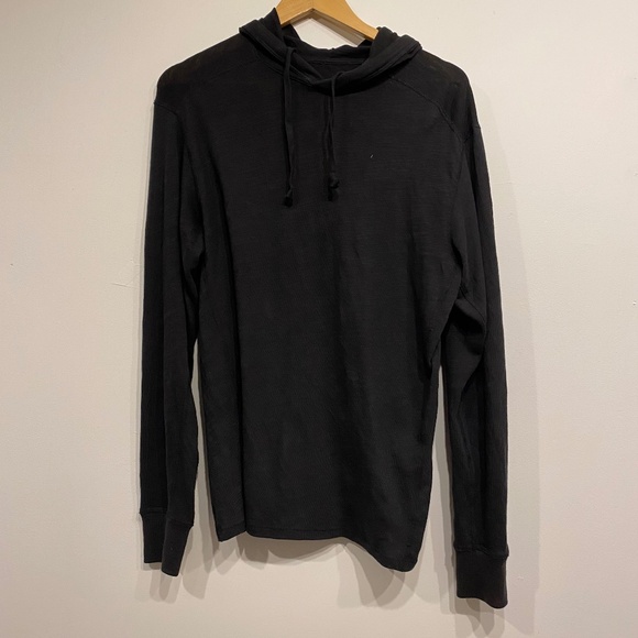 Rag & Bone Men's Black Cotton Hooded Long Sleeve Top Size Small - Picture 1 of 5